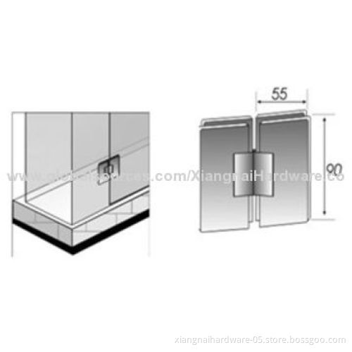 Shower Hinge, Glass to Glass 180 Degrees